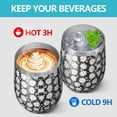 thumbnail image 4 of 12oz Stemless Wine Tumblers Black Daisy Flower Pattern Vacuum Insulated Stainless Steel Travel Tumbler Cups Mug with Lid and Straw for Champaign,Cocktail,Beer with Cleaning Brush, 4 of 5