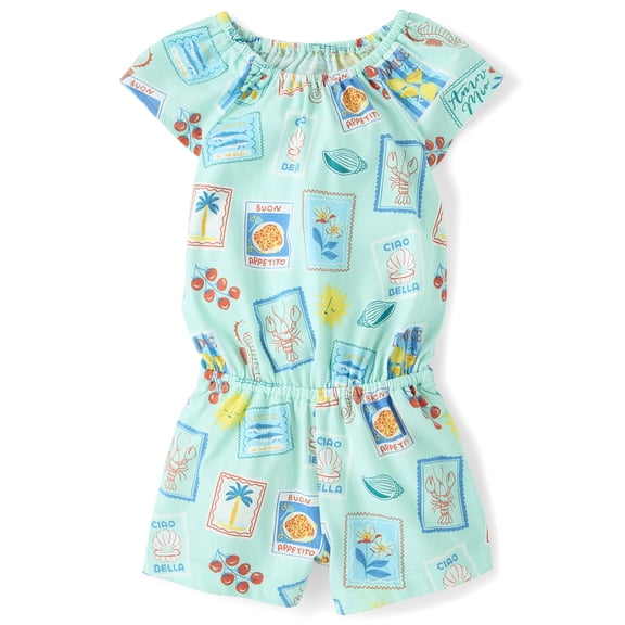 The Children's Place Baby & Toddler Girls Short Sleeve Flutter Romper, Sizes 6M-5T