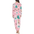 thumbnail image 3 of Renewold Pink Clothing Pajamas Set for Women Warm Comfy Xmas Trees Santa PJ for Home Life Sleep 2 Pieces Leisure Fall Winter Christmas Holiday Sweatsuit Loungewear Size M, 3 of 4