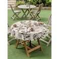 thumbnail image 4 of Outdoor Tablecloth with Umbrella Hole for Patio/Picnic/Party/Camping, Brown Beige Botanical Waterproof Table Cloth Round Cover Washable, Rustic Country Spring Floral Summer Leaf (Dia 54"), 4 of 8