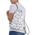 thumbnail image 3 of Drawstring Backpack - vintage gray anchor rope Splash Proof Small Drawstring Gym Bag for Women Men, Cinch Sports String Bag Backpack for Travel Swimming Beach, 3 of 8