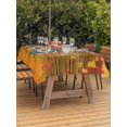 thumbnail image 2 of Outdoor Tablecloth with Umbrella Hole and Zipper, Fall Thanksgiving Rectangle Table Cloth 60x102 Inch Waterproof Tablecloth, Straw Man Pumpkins Autumn Leaves Country Picnic Table Cover for Patio, 2 of 7