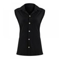 thumbnail image 2 of Women's Sleeveless Button Down Shirts Blouses Casual Loose V Neck Tank Tops Business Work Top, 2 of 6