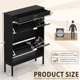 thumbnail image 2 of Brafab Shoe Storage Cabinet, Slim Entryway Shoe Organizer with Sun Pattern Doors, 1 Pack, 2 of 7