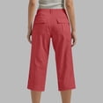 thumbnail image 6 of Noric Women's Cargo Capri Pants Elastic Waist Casual Workwear Pants with Pocket Summer Cropped Trousers, 6 of 8