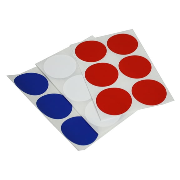 Round dots stickers in Red, White and Blue 50mm - All american colored dot labels 4th of July - 72 pack by Royal Green