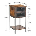 thumbnail image 6 of VECELO Nightstand with 2 Flip Drawer and Storage Shelf, Industrial End Table Bedside Sofa Table for Living Room Bedroom Office, Brown, 6 of 8