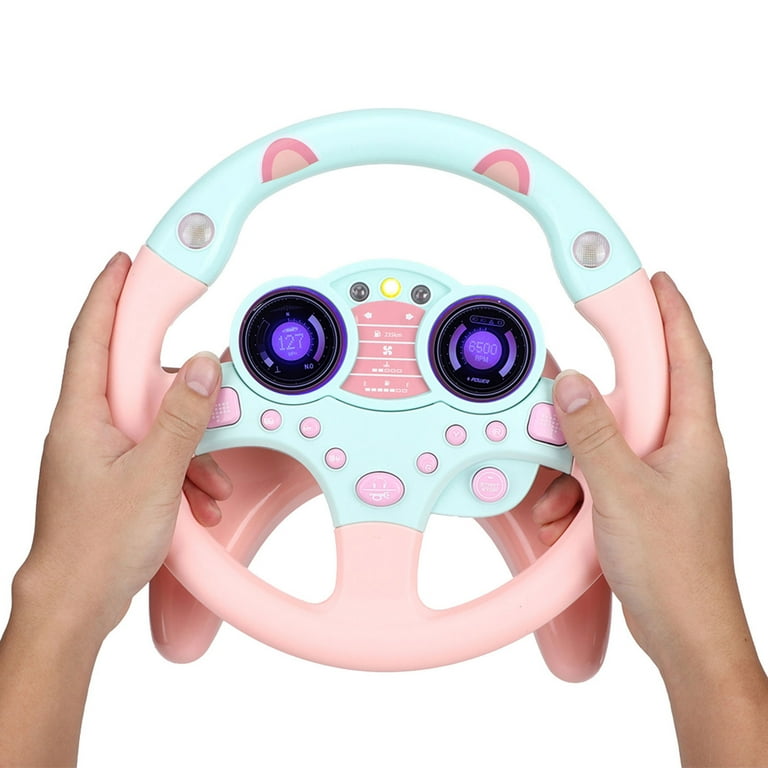 Steering Wheel Toy with Light Music Driving Bottom Suction Cup