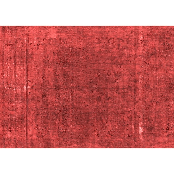 Ahgly Company Machine Washable Indoor Rectangle Abstract Red Modern Area Rugs, 5' x 7'