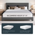 thumbnail image 7 of Einfach King Size Fabric Upholstered Bed Frame with Adjustable Headboard, No Box Spring Needed, Deep Grey, Low, 7 of 7