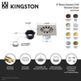 thumbnail image 6 of Kingston Brass BSF4161BB Watercourse Sunburst 4-Inch Brass Square Grid Shower Drain with Hair Strainer in Brushed Brass, 6 of 7