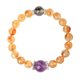 thumbnail image 1 of Pulsera de cuarzo rutilado amarillo natural con amatista de 8 mm, 1 of 2