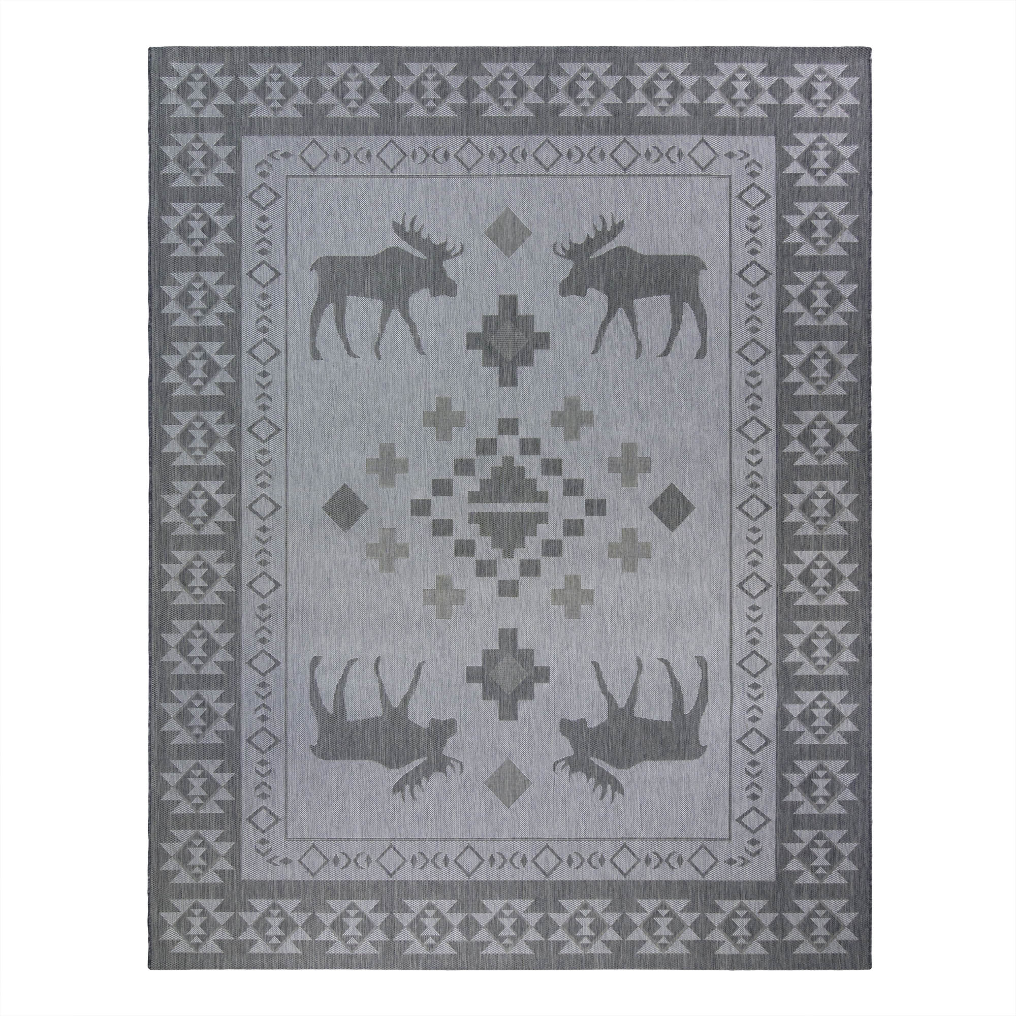 Paseo 9' x 13' Gray Animal Print Outdoor Rug