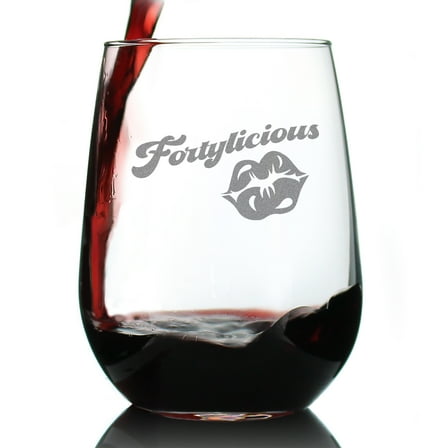 Bevvee Stemless Wine Glass 17 oz Fortylicious Fortylicious Birthday Gifts Wine Glasses
