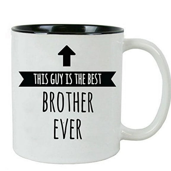 This Guy is the Best Brother Ever 11 oz Ceramic Coffee Mug with Gift Box, Black