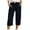 Navy, variant on vigerkar Cotton Linen Capri Pants for Women 2025 Summer Casual Plus Size Capris Wide Leg High Waisted Drawstring Pants Navy, L