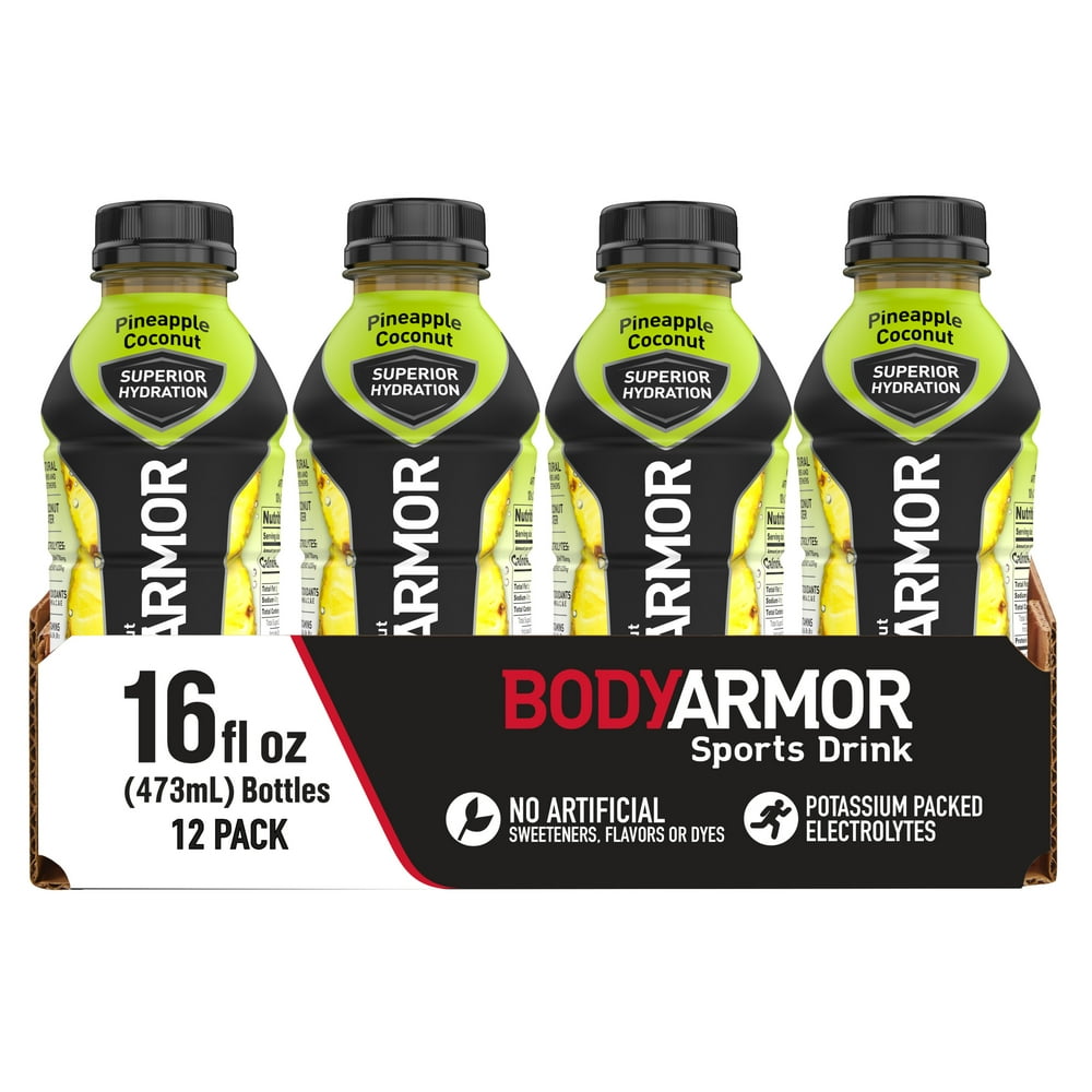 BODYARMOR Sports Drink, Pineapple Coconut, 16 Fl. Oz., 12 count