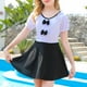 thumbnail image 5 of Odeerbi 7-18 Años Traje de Baño de Una Pieza Para Niñas Traje de Baño de Verano Con Shorts Traje de Baño Hawaiano Con Pajarita Transpirable de Secado Rápido Falda, 5 of 9