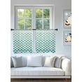 thumbnail image 4 of Abstract Gradient Sheer Curtains 54 Inch Long 2 Panels, Stripes Green Ombre Chevron Wave Light Filtering Rod Pocket Semi Sheer Curtains, Sheer Voile Drapes for Living Room Bedroom, 52"x54", 4 of 5