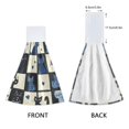 thumbnail image 3 of Yayeee Kitchen Hanging Hand Towels Set of 2 with Loop Bathroom Absorbent Tie Towel, Black and Blue Cat, 3 of 7