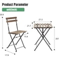 thumbnail image 7 of Dkelincs 3 Pieces Folding Patio Bistro Set Outdoor Furniture Sets with Table and 2 Chairs, Wood Portable Design, Chestnut Brown, 7 of 7