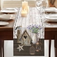 thumbnail image 3 of Table Runners 72 Inches Long Dress Scarves, Vintage Flowers Farmhouse Kitchen/Dining Table Runner, Coffee Tablerunners, Wooden Birds Retro Art Farmhouse 14x72 Inch, 3 of 9