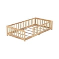 thumbnail image 6 of URTR Natural Solid Rubber Wood Twin Floor Bed with Safety Guardrails, Low Profile Bed Frame for Transition, Easy Assembly, 6 of 11