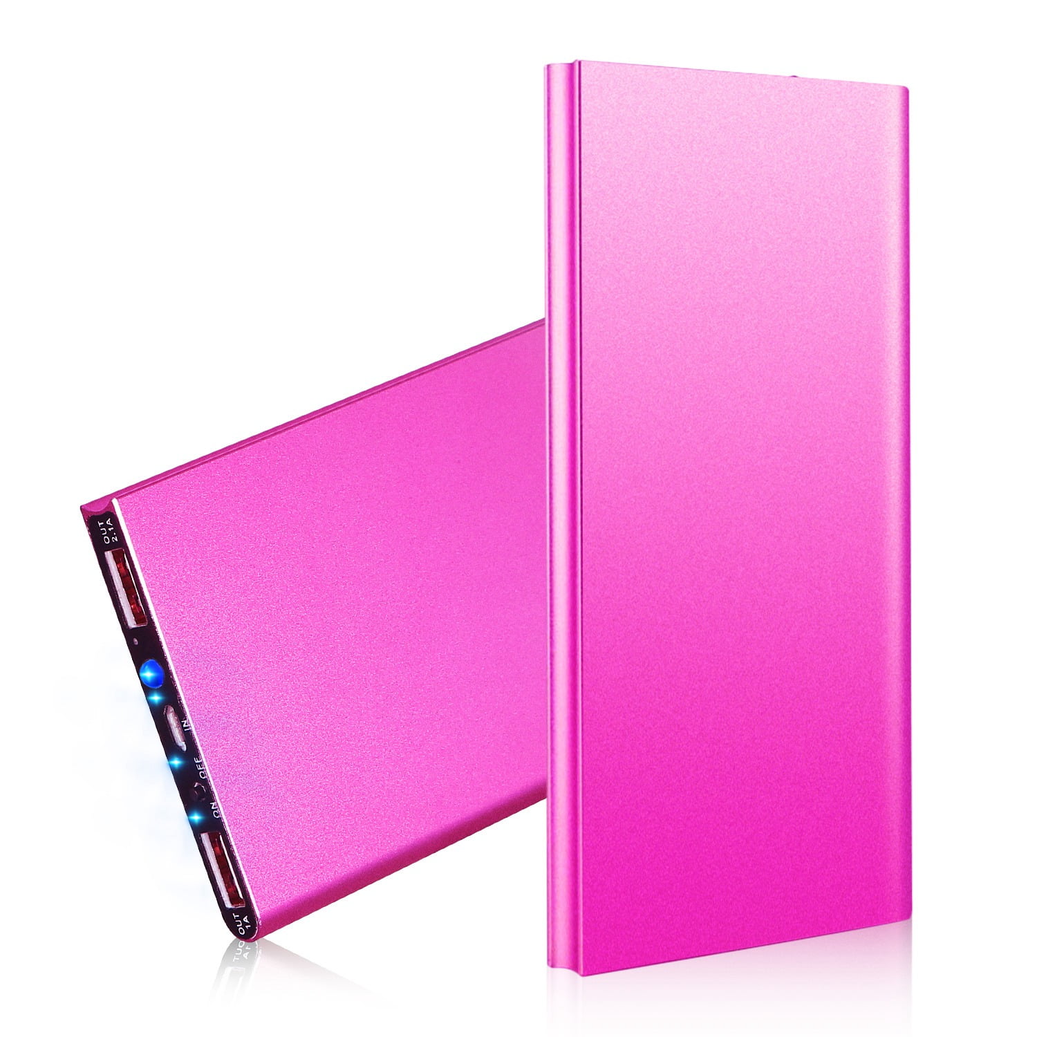 20000mAh Portable Charger Power Bank Dual USB Battery Pack for Phone Tablet Fan Pink