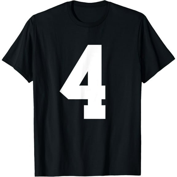 Team Uniform Jersey Number 4 Birthday Varsity Sports Team T-Shirt