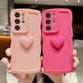 thumbnail image 5 of for Samsung Galaxy S21 Ultra Case for Women, Cute Kawaii 3D Love Heart Solid Color Curly Wavy Camera Lens Cover Shockproof Soft Silicone Phone Cover 6.8 Inch (Hot Pink), 5 of 12