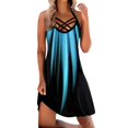 thumbnail image 2 of ICHUANYI Clearance Women's Summer Fashion Printed Sleeveless Suspenders Pullover Dress(Sky Blue, S) ICHUANYI WER2023080801879, 2 of 6