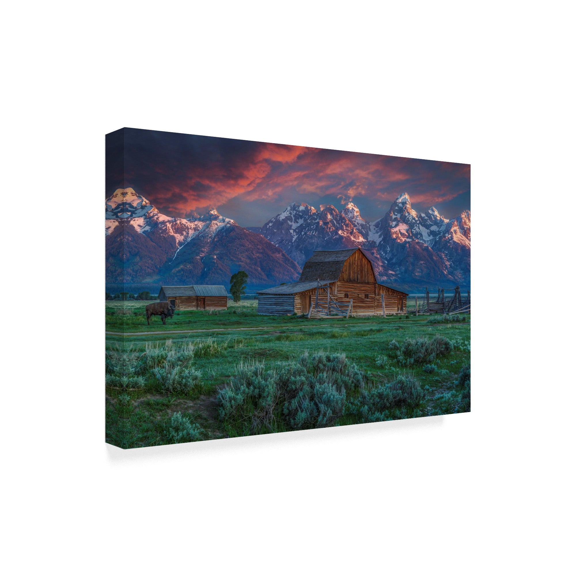 Trademark Fine Art 'Grand Teton Mormon Barn At Sunrise' Canvas Art by Galloimages Online