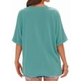 thumbnail image 3 of MOYIKO Oversized T shirts for Women V Neck Short Sleeve Loose Tees Summer Casual Basic Tops, 3 of 7