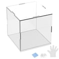thumbnail image 1 of Caja de Exhibición de Acrílico de 1 Paquete, 5.9x5.9x3.9 Pulgadas/15x15x10cm Caja de Exhibición Transparente de Acrílico con Base de Madera Negra [Blanco, Transparente], 1 of 6