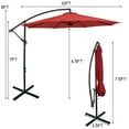 thumbnail image 4 of Patiojoy 10FT Patio Offset Umbrella 8 Ribs Cantilever Umbrella w/Crank for Poolside Yard Lawn Garden Red, 4 of 10