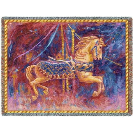 Pure Country Weavers Grande - Pure Country Weavers Carousel Horse Cotton Tapestry Throw Blanket