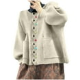 thumbnail image 2 of Women's Winter Casual Knit Sweater with Round Neck, Buttoned Cardigan Design, Loose Fit for Oversized Comfort, 2 of 7