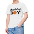 thumbnail image 1 of T-shirts Garçons Été Manches Courtes Imprimé Basketball Tendance T-Shirt Blanc 6-7 Ans, 1 of 4