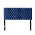 thumbnail image 2 of Velvet Upholstered Tufted Button Queen Headboard and Comfortable Fashional Padded Queen Size headboard, 2 of 7