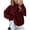 Bright Burgundy, variant on Cable Knit Sweaters for Women, Oversized Chunky Knitted Crewneck Pullover Long Sleeve Casual Tops, Loose Fit Fall Winter Sweater for Work, Travel, Home, Daily Wear - Cream,L