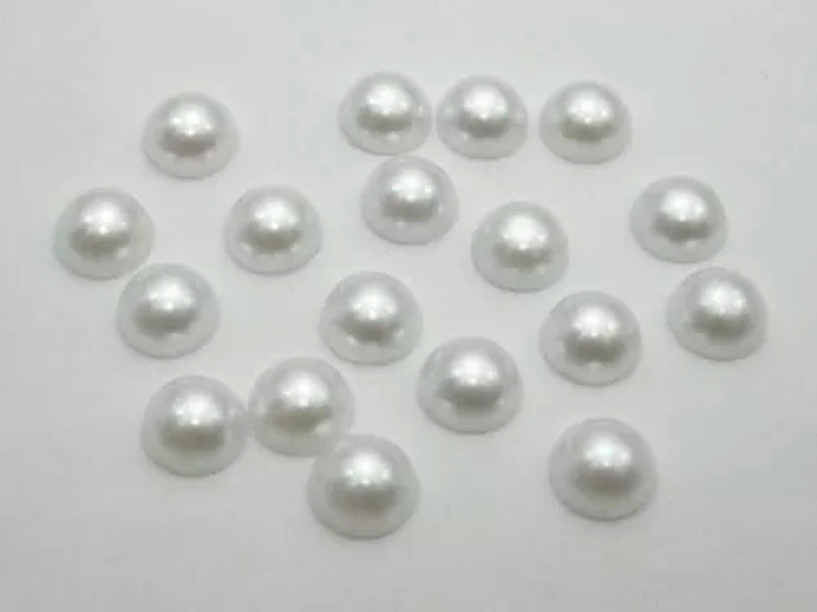 EOEMY 2500 Pure White Acrylic Half Pearl Flatback Round Bead 8mm Scrapbook Craft