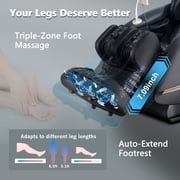 4D Full Body Massage Chair with Electric Footrest Zero Gravity Shiatsu Recliner with Heating, Thai Stretch, SL Track, Black - Upgrade Model (R8089 )