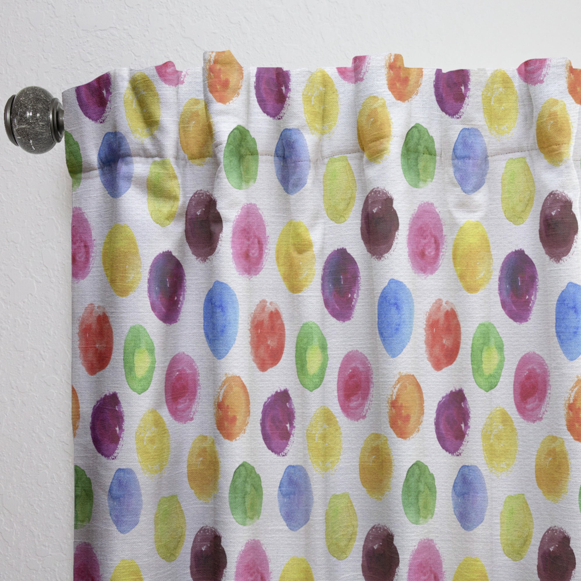 Designart 'Multicolor Watercolor Spots With Pattern' Modern & Contemporary Curtain Panel
