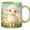 Accent Mug, variant on Lotusprint LLC Cute Lamb Floral 2D Print Flat Accent Mug, Sheep Lover Gift Mug, Dark Blue