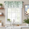 thumbnail image 2 of Spring Leaf Valance Curtain for Windows Watercolor Country Green Eucalyptus Leaves Plants Green Rod Pocket Curtain Valances Short Window Treatments for Kitchen Bathroom Laundry Basement 60 x 14 Inch, 2 of 9