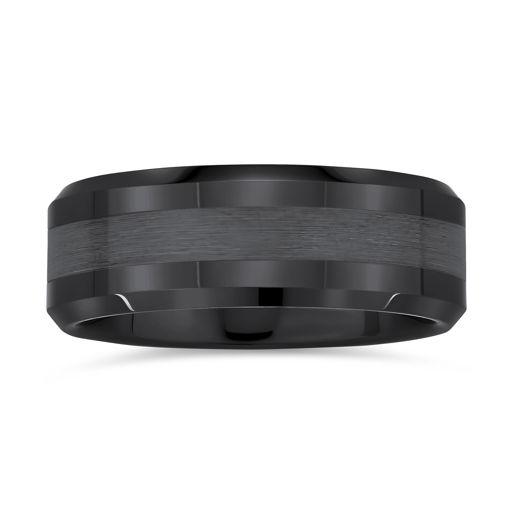 EXTREME Men's Rings Stainless Steel Brushed Titanium Onyx Signet Band Thumb  Ring