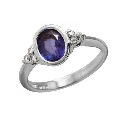 Ladies 1.4 Carat Tanzanite And Diamond 14K White Gold Ring by Generic