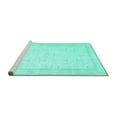 thumbnail image 2 of Ahgly Company Machine Washable Indoor Square Abstract Turquoise Blue Contemporary Area Rugs, 4' Square, 2 of 4