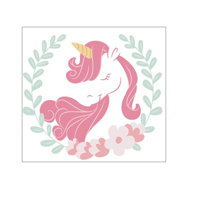 1PC Adorable Cartoon Wall Sticker Kindergarten Unicorn Pattern Wall Decal (Pink)