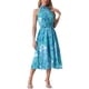 thumbnail image 2 of Vestido de verano bohemio Inspire Chic para mujer, sin mangas, con cuello halter, vestido midi casual con estampado floral en azul y verde, talla XL, 2 of 6